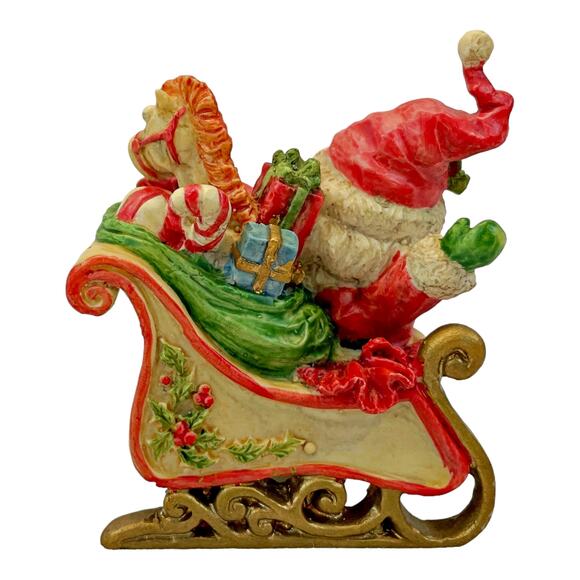 Enesco The North Pole Village Santa Claus Sleigh Sandra Zimnicki 871354 VINTAGE - Picture 4 of 5